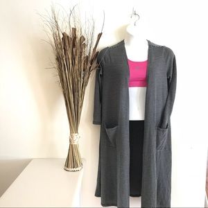 Lularoe Gray & Black Stripe Medium Cardigan